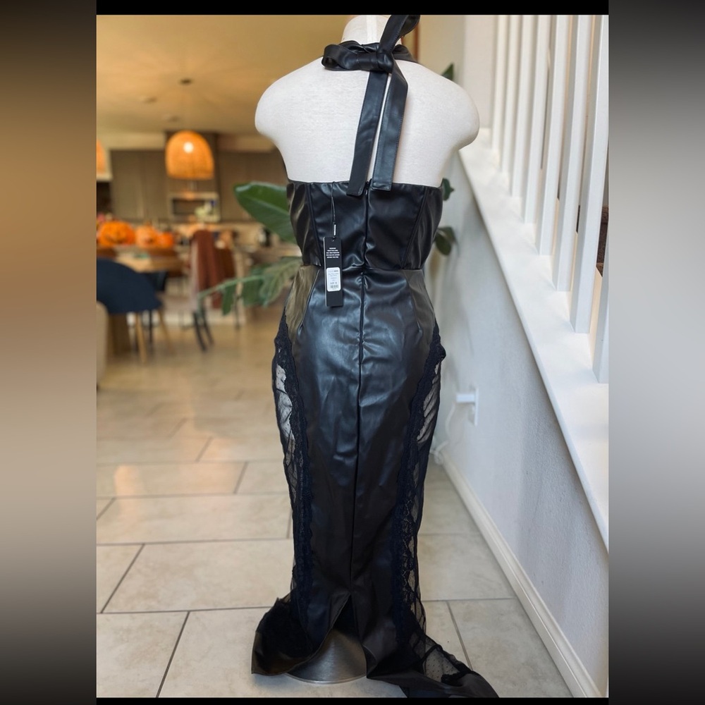Faux Leather Corset Maxi Dress in Black M - Picture 5 of 6